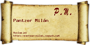 Pantzer Milán névjegykártya