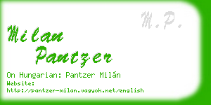 milan pantzer business card